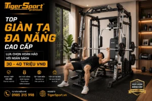 Giàn tạ đa năng cao cấp Tiger Sport TGH-999 trong không gian phòng gym tại nhà sang trọng, thiết bị tập gym đa năng cho mọi bài tập thể hình, đầu tư sức khỏe hiệu quả.