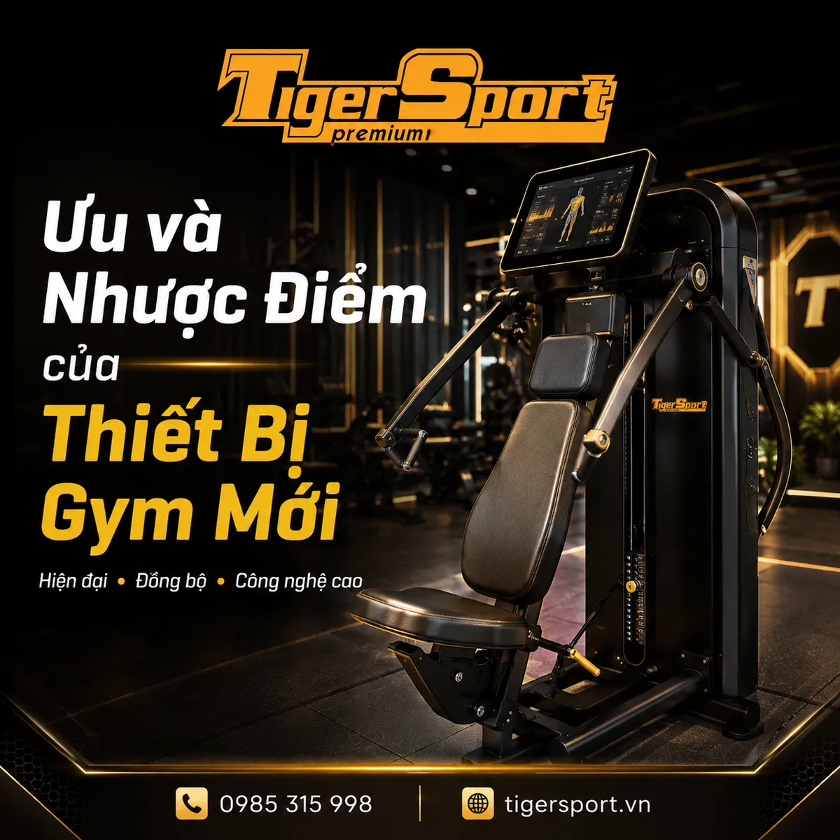Máy tập gym mới, hiện đại với màn hình kỹ thuật số, minh họa công nghệ tiên tiến của thiết bị gym mới.