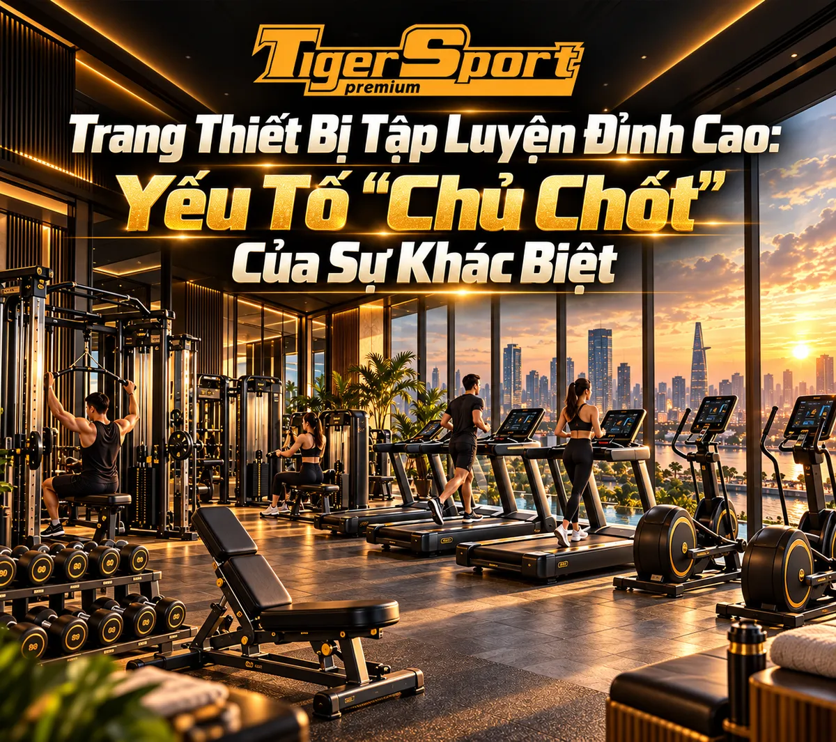 Hình ảnh cận cảnh các thiết bị tập luyện hiện đại, cao cấp trong phòng gym khách sạn, trưng bày các máy tập chất lượng từ các thương hiệu hàng đầu.