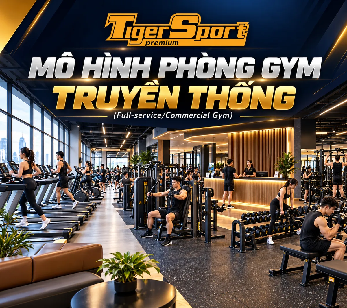 Infographic minh họa chi tiết các mô hình phòng gym phổ biến hiện nay, giúp người khởi nghiệp lựa chọn mô hình phù hợp để kinh doanh phòng gym.