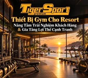 Phòng gym resort hiện đại, sang trọng với thiết bị tập gym cao cấp và view biển đẹp, nâng tầm trải nghiệm khách hàng.